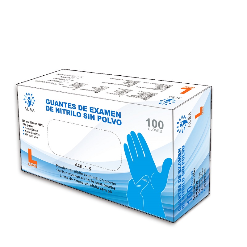 Guante Nitrilo XL Sin Polvo No Estéril Azul (Caja 100u.) - Ribas Medicina